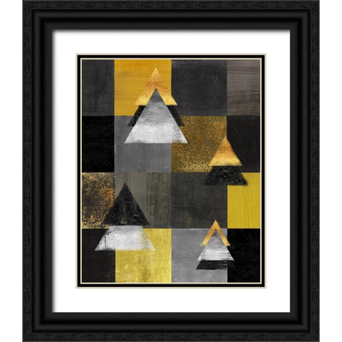 Abstract Christmas Trees card Black Ornate Wood Framed Art Print with Double Matting by Lavoie, Tina