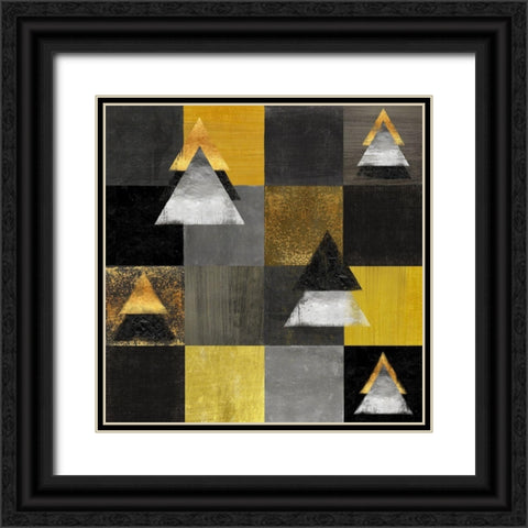 Abstract Christmas Trees Black Ornate Wood Framed Art Print with Double Matting by Lavoie, Tina