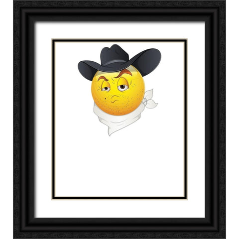 Born To Be A Cowboy Tee Black Ornate Wood Framed Art Print with Double Matting by Lavoie, Tina