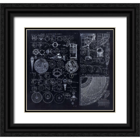 Astronomy Diagrams From 1728 Black Ornate Wood Framed Art Print with Double Matting by Lavoie, Tina