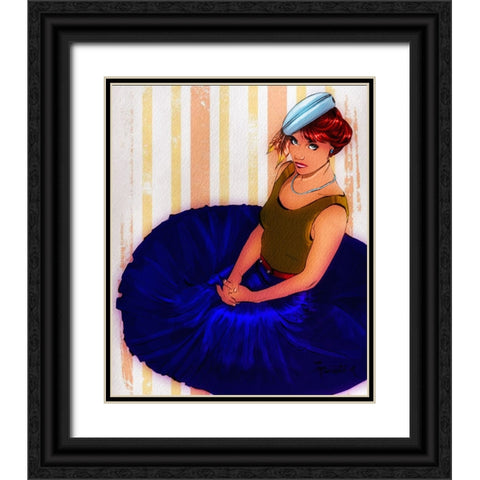 Cobalt Black Ornate Wood Framed Art Print with Double Matting by TMBorenstein