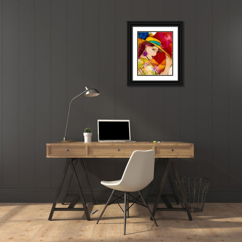 54 Tip Of The Hat Black Ornate Wood Framed Art Print with Double Matting by TMBorenstein