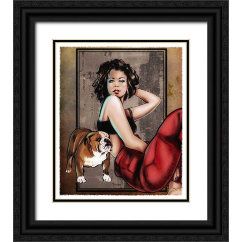 Me And Boo Black Ornate Wood Framed Art Print with Double Matting by TMBorenstein