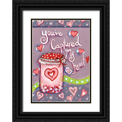 Captured Heart Black Ornate Wood Framed Art Print with Double Matting by Wade, Valarie