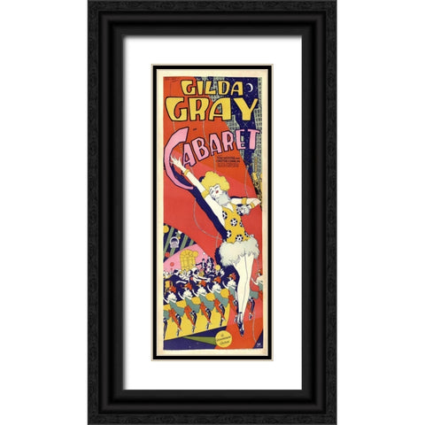Gilda Gray Cabaret Black Ornate Wood Framed Art Print with Double Matting by Vintage Apple Collection