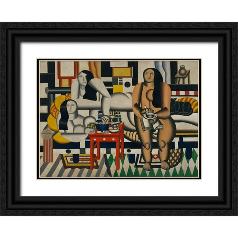 Fernand Léger - Three Women Black Ornate Wood Framed Art Print with Double Matting by Vintage Apple Collection