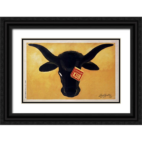 Steer Capp Black Ornate Wood Framed Art Print with Double Matting by Vintage Apple Collection