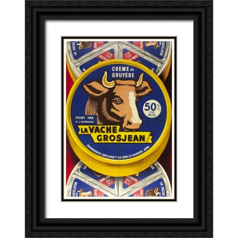 French Cheese Gruyere Black Ornate Wood Framed Art Print with Double Matting by Vintage Apple Collection
