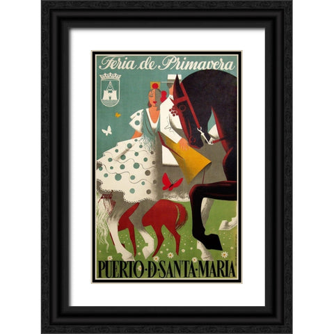 festival of spring Black Ornate Wood Framed Art Print with Double Matting by Vintage Apple Collection