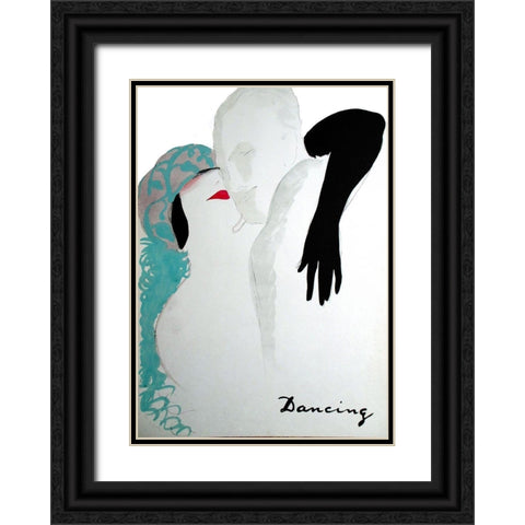 Dancing Black Ornate Wood Framed Art Print with Double Matting by Vintage Apple Collection