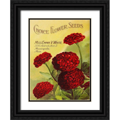 redflowrers1919 Black Ornate Wood Framed Art Print with Double Matting by Vintage Apple Collection