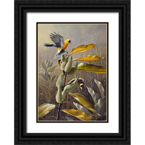 Meadow Gold Black Ornate Wood Framed Art Print with Double Matting by Goebel, Wilhelm