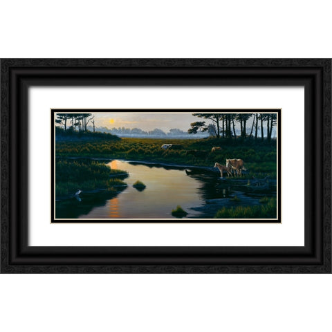 Assateague Sunset 1 Black Ornate Wood Framed Art Print with Double Matting by Goebel, Wilhelm
