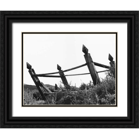 The Bodi Fence Black Ornate Wood Framed Art Print with Double Matting by Koetsier, Albert