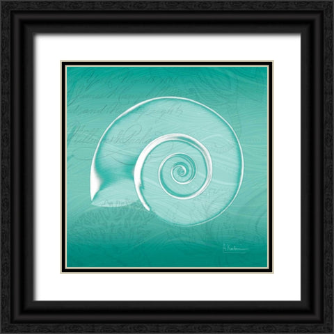 Aqua Ramshorn Black Ornate Wood Framed Art Print with Double Matting by Koetsier, Albert