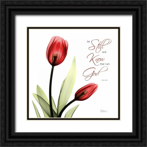 Be Still Tulip C64 Black Ornate Wood Framed Art Print with Double Matting by Koetsier, Albert