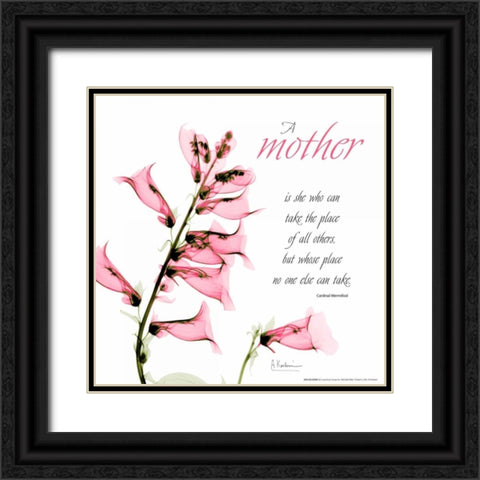 Fox glove Mother Black Ornate Wood Framed Art Print with Double Matting by Koetsier, Albert