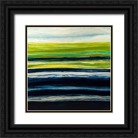 Emerald Horizon Black Ornate Wood Framed Art Print with Double Matting by Bilotta, Barbara