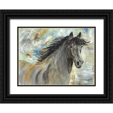 Run Like the Wind Black Ornate Wood Framed Art Print with Double Matting by Dyer, Beverly