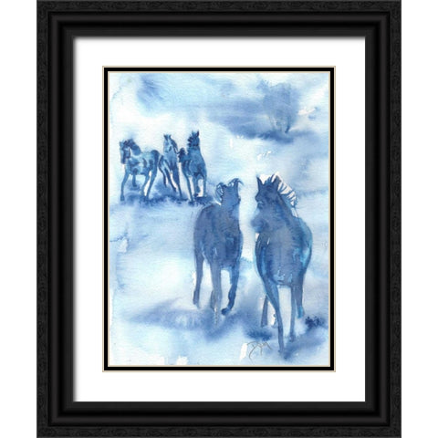 Hooves Of Thunder Black Ornate Wood Framed Art Print with Double Matting by Dyer, Beverly
