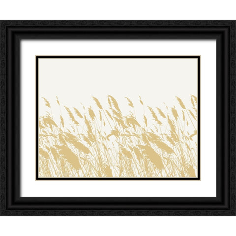 Nature Inspired Wild Grasses Black Ornate Wood Framed Art Print with Double Matting by Sweet Melody Designs