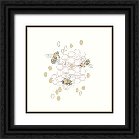 Honeycomb Black Ornate Wood Framed Art Print with Double Matting by Sweet Melody Designs