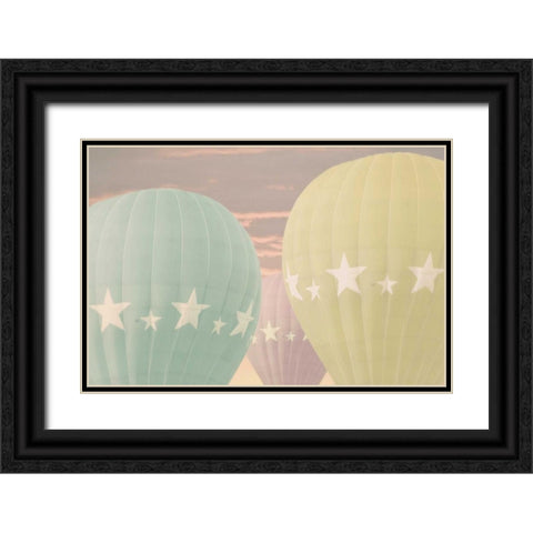 Vintage Star Balloons Black Ornate Wood Framed Art Print with Double Matting by Davis Ashley