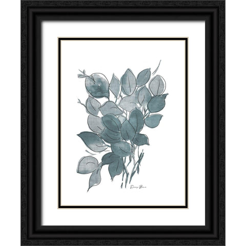 Outlined Stem 1 Black Ornate Wood Framed Art Print with Double Matting by Brown, Denise