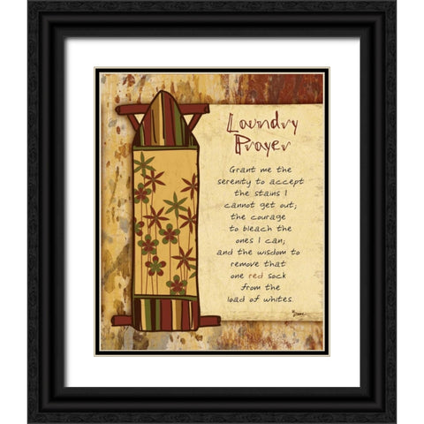 Laundry Prayer Board Black Ornate Wood Framed Art Print with Double Matting by Stimson, Diane