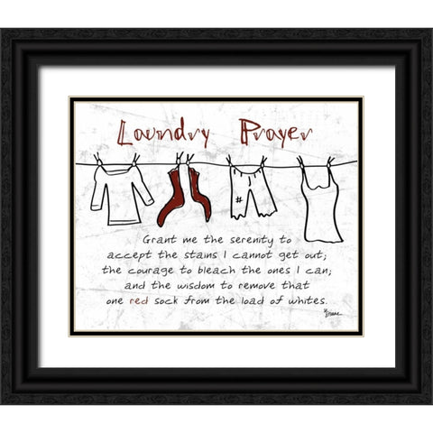 Laundry Prayer Gray Black Ornate Wood Framed Art Print with Double Matting by Stimson, Diane