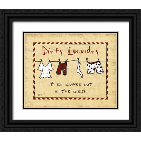 Dirty Laundry Stripe Black Ornate Wood Framed Art Print with Double Matting by Stimson, Diane