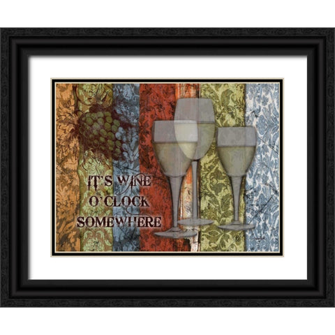 Glass Wine O Clock Black Ornate Wood Framed Art Print with Double Matting by Stimson, Diane