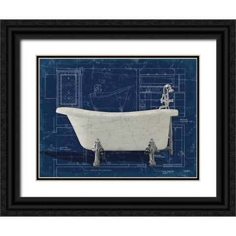 Bath Blues 1 Black Ornate Wood Framed Art Print with Double Matting by Stimson, Diane