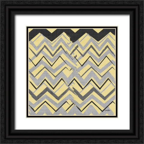 Yel Gray Stripes 1 Black Ornate Wood Framed Art Print with Double Matting by Stimson, Diane