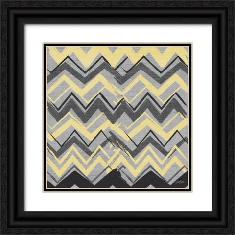 Yel Gray Stripes 2 Black Ornate Wood Framed Art Print with Double Matting by Stimson, Diane
