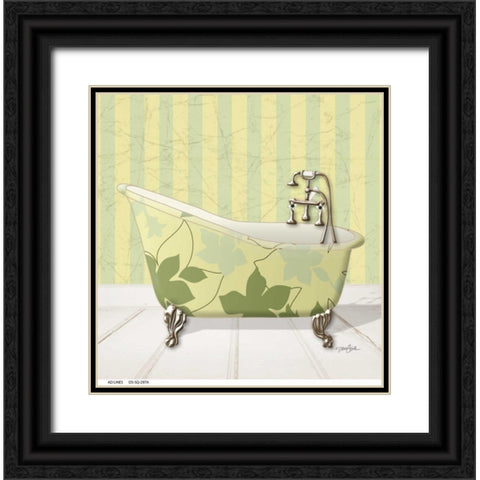 Fleur Tub 1 Black Ornate Wood Framed Art Print with Double Matting by Stimson, Diane