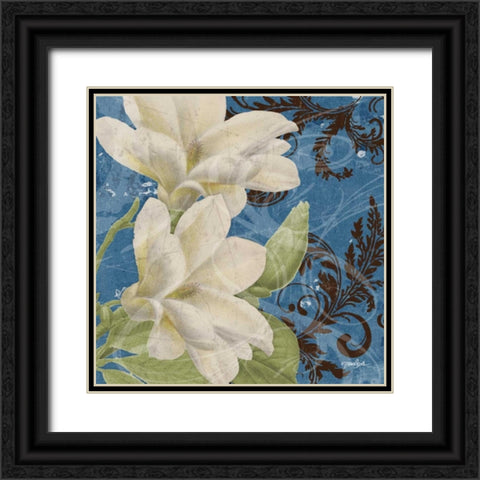 Royal Magnolia Black Ornate Wood Framed Art Print with Double Matting by Stimson, Diane