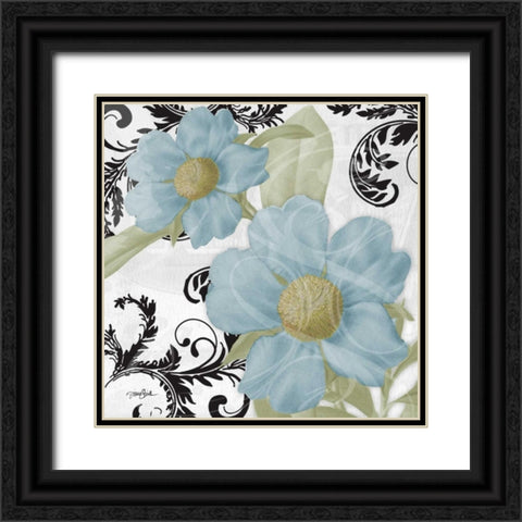 Dillenia Blue Black Ornate Wood Framed Art Print with Double Matting by Stimson, Diane