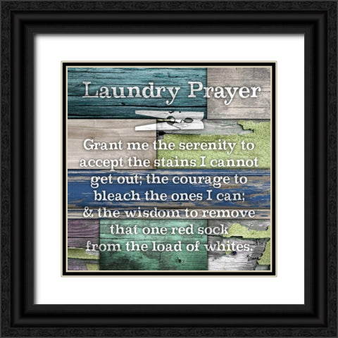 Laundry Prayer Black Ornate Wood Framed Art Print with Double Matting by Stimson, Diane