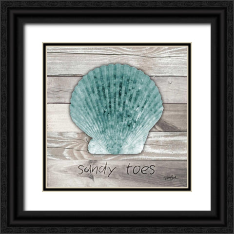Sandy Toes Black Ornate Wood Framed Art Print with Double Matting by Stimson, Diane