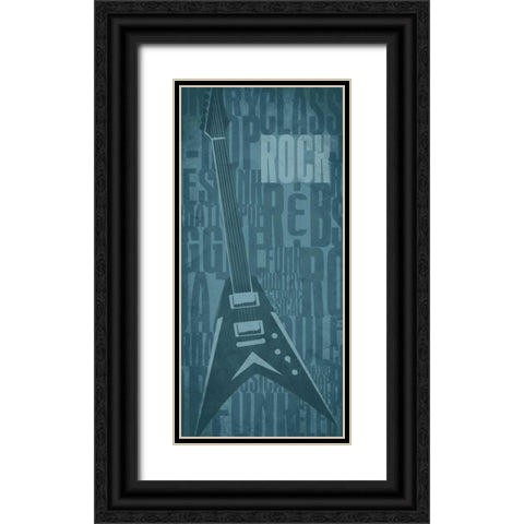 Rock Black Ornate Wood Framed Art Print with Double Matting by Rodriquez Jr, Enrique