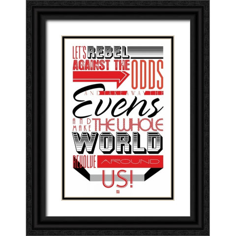 Rebel1 Black Ornate Wood Framed Art Print with Double Matting by Rodriquez Jr, Enrique