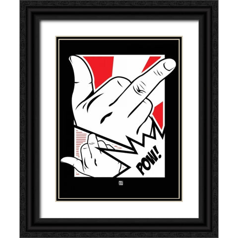 POW! Black Ornate Wood Framed Art Print with Double Matting by Rodriquez Jr, Enrique
