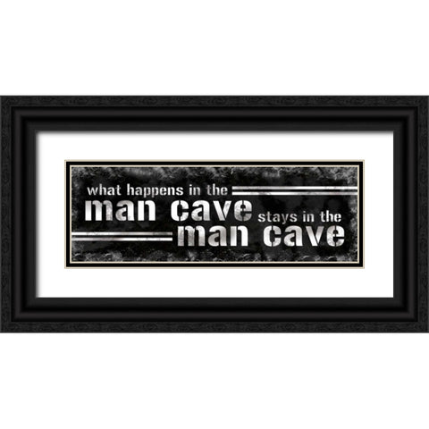 Stays In The Man Cave Black Ornate Wood Framed Art Print with Double Matting by Gibbons, Lauren