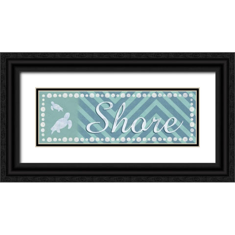 Shore Turtles Black Ornate Wood Framed Art Print with Double Matting by Gibbons, Lauren