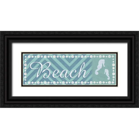Beach Seahorse Black Ornate Wood Framed Art Print with Double Matting by Gibbons, Lauren