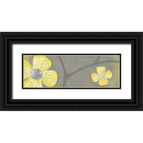 Yellow Flowers 1 Black Ornate Wood Framed Art Print with Double Matting by Gibbons, Lauren