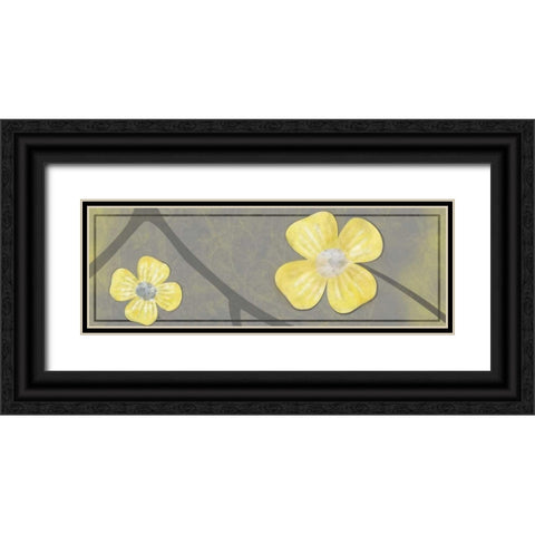 Yellow Flowers 2 Black Ornate Wood Framed Art Print with Double Matting by Gibbons, Lauren