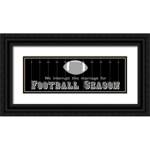 Man Cave Football Black Ornate Wood Framed Art Print with Double Matting by Gibbons, Lauren