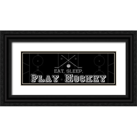 Man Cave Hockey 2 Black Ornate Wood Framed Art Print with Double Matting by Gibbons, Lauren